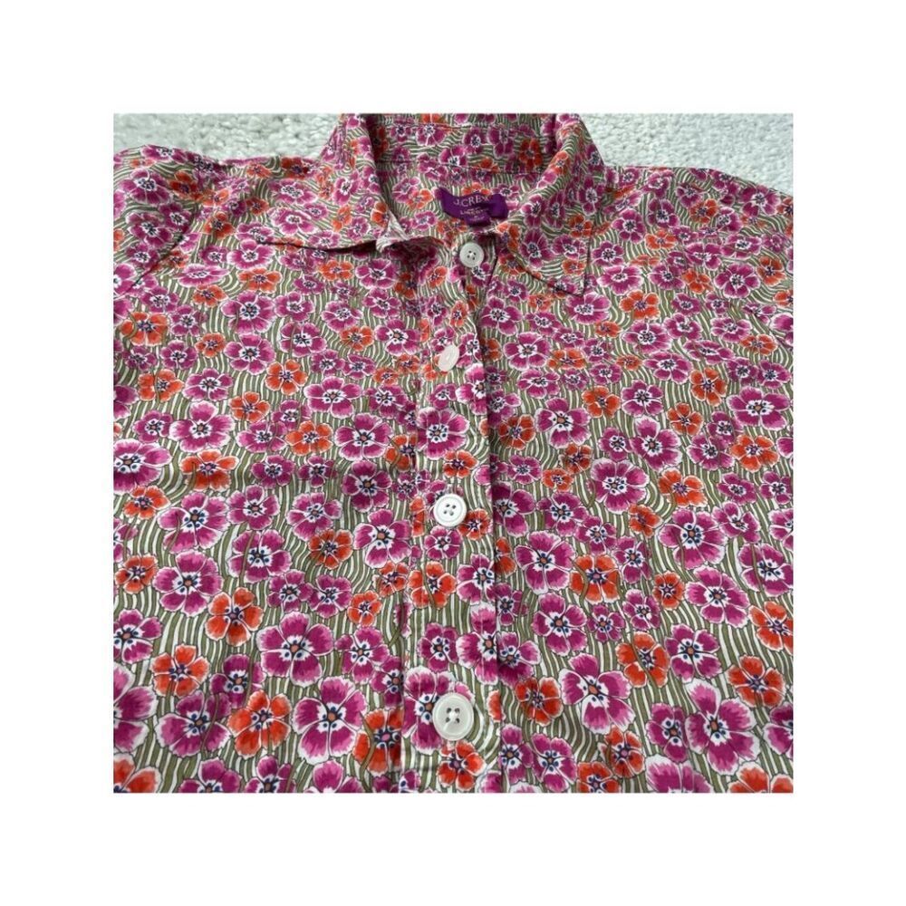 J Crew Cropped Gamine Shirt Liberty Ellie Floral Pink Womens 6 - Picture 5 of 8